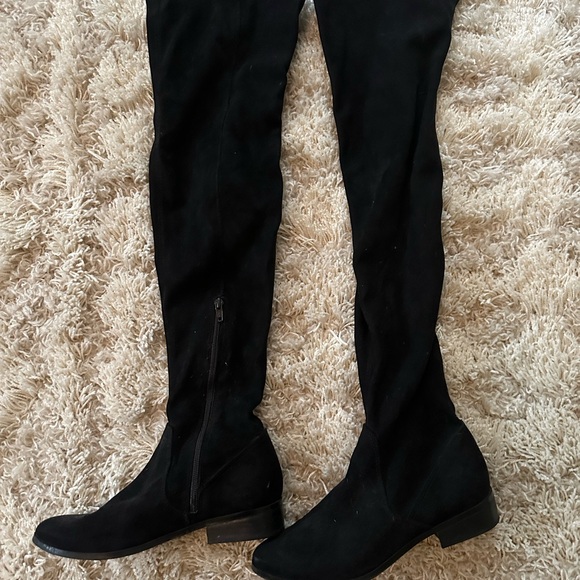 Black Over-the-Knee Women's Boots - Picture 1 of 5